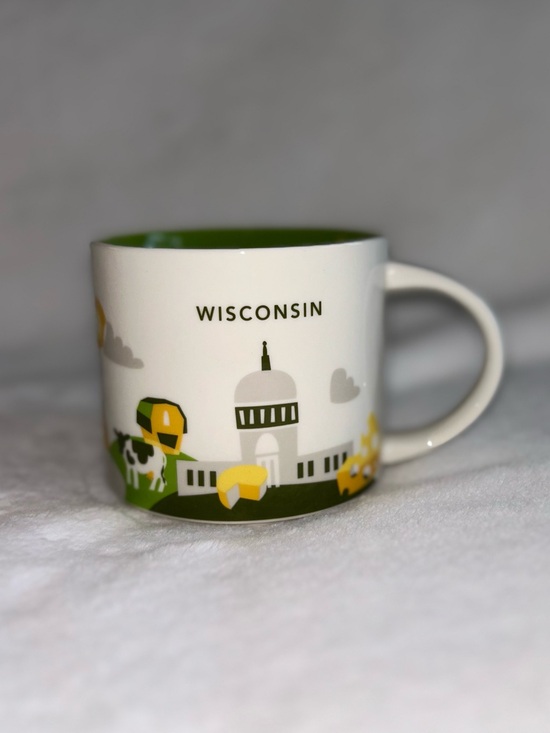 Starbucks Other - NEW Starbucks WISCONSIN
You Are Here YAH Series 14oz
Coffee Mug cow cheese 2017